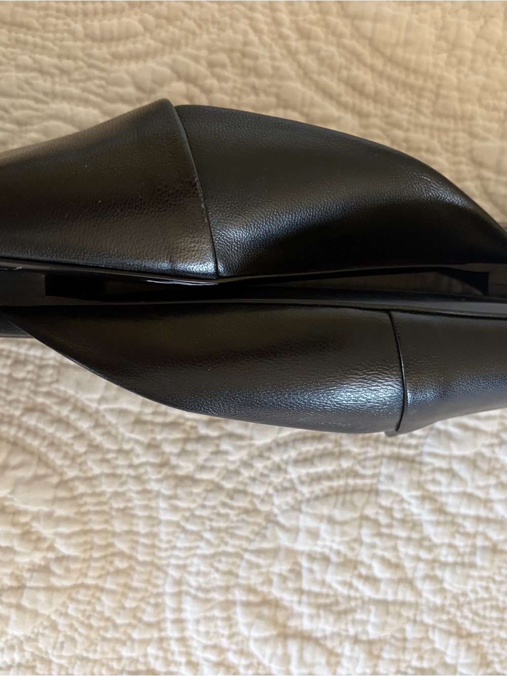 Jenni Kayne Mia Black Square-Toe Leather Flats Mules Shoes - Picture 5 of 6